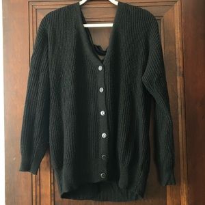 BP open back V neck sweater